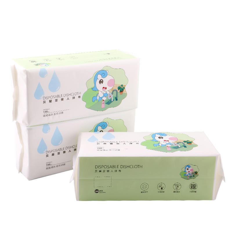 HELLO KOMA 抽取式厨房抹布 KLRJ-10430 100抽/包*3 绿色（单位：包）