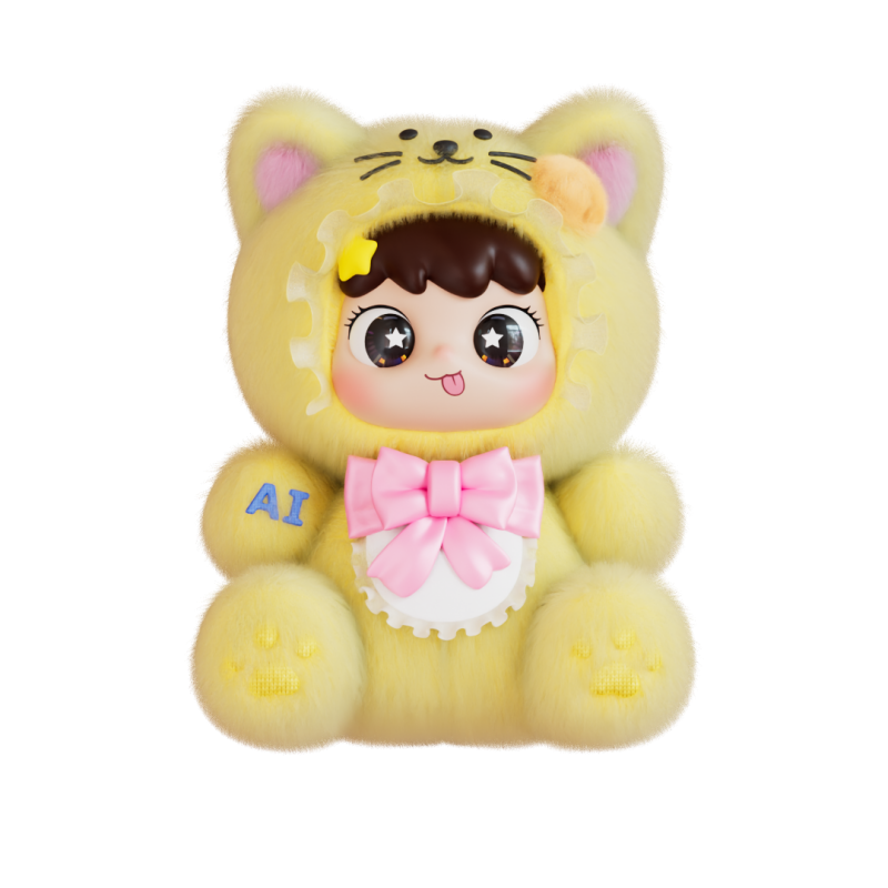 隼眼小聪 星愿家族AI智能声光玩具  HYAI205 黄猫&bull;星慵 0.74W/500G/18.5*14.5*13CM 黄色（单位：个）