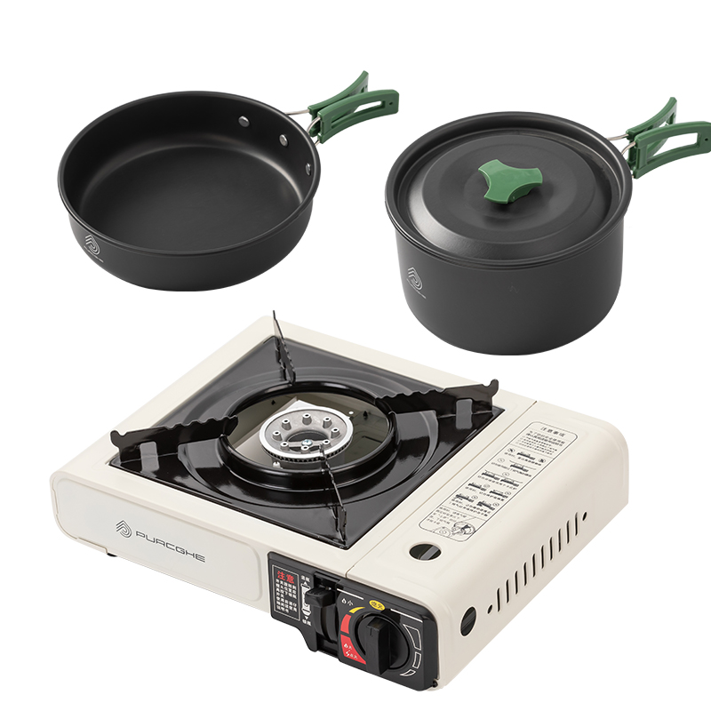 PURCGHE 便携露营炊具组合 PU-HGJ01-02 汤锅口径：17cm 白色（单位：套）