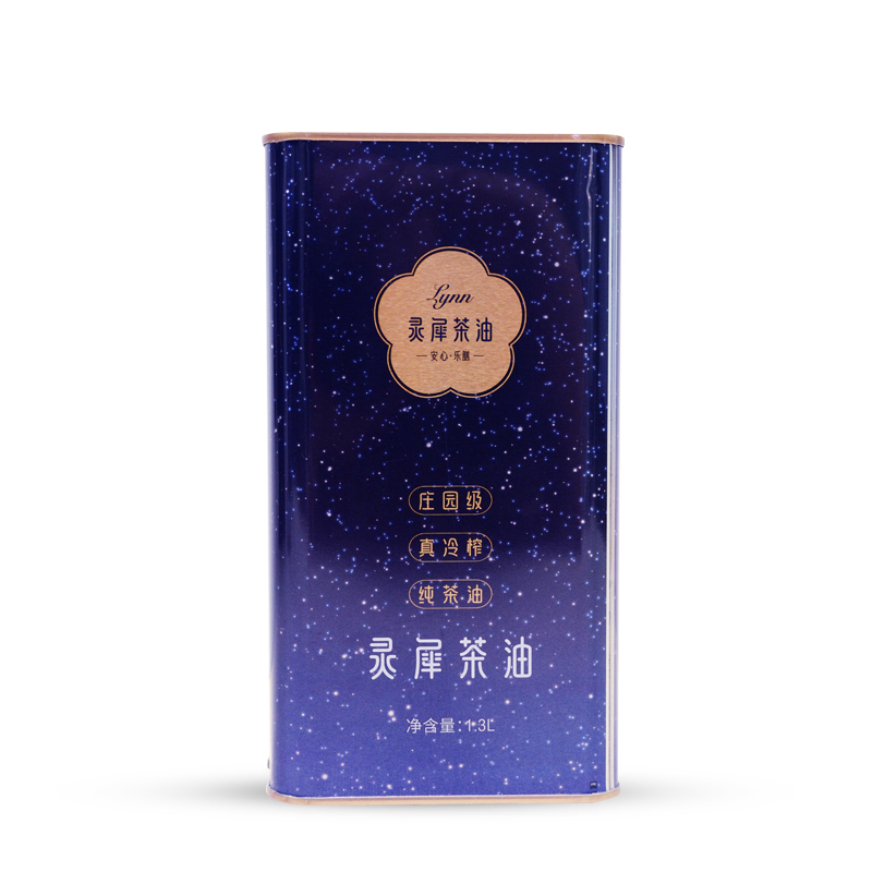 灵犀 山茶油 庄园级/真冷榨/纯茶油山茶油 1.3L马口铁  蓝紫色（单位：罐）