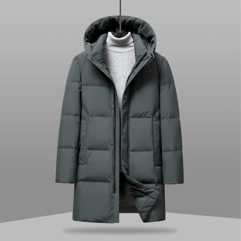 丰讯 【石墨烯】中长款男冬休闲商务季连帽防寒保暖外套 FXYL6858 羽绒服 190 灰绿（单位：件）