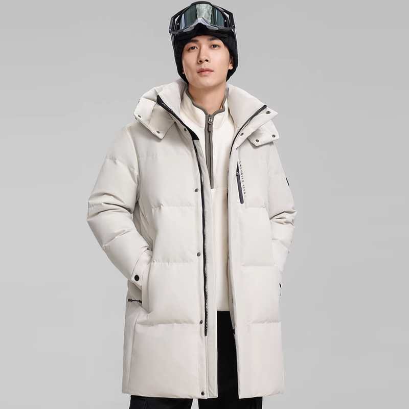 丰讯 冬季男士中长款服可拆帽商务休闲加厚抗寒简约外套 FXYL6859 羽绒服 170 优雅米（单位：件）