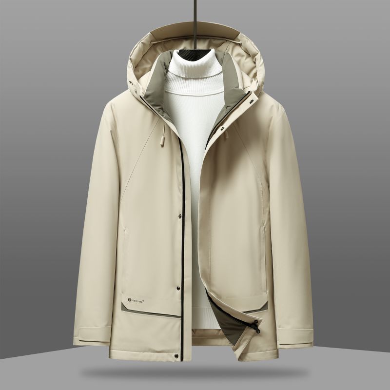 丰讯 男士冬季短款加厚保暖中年款休闲商务外套 FXYL6865 羽绒服 170 优雅米（单位：件）