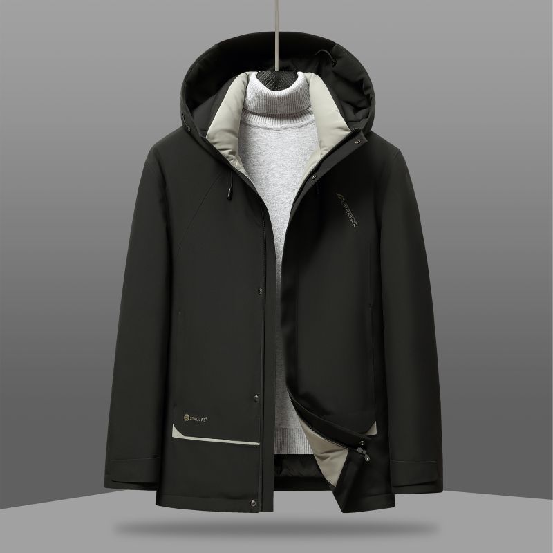 丰讯 男士冬季短款加厚保暖中年款休闲商务外套 FXYL6865 羽绒服 190 黑色（单位：件）