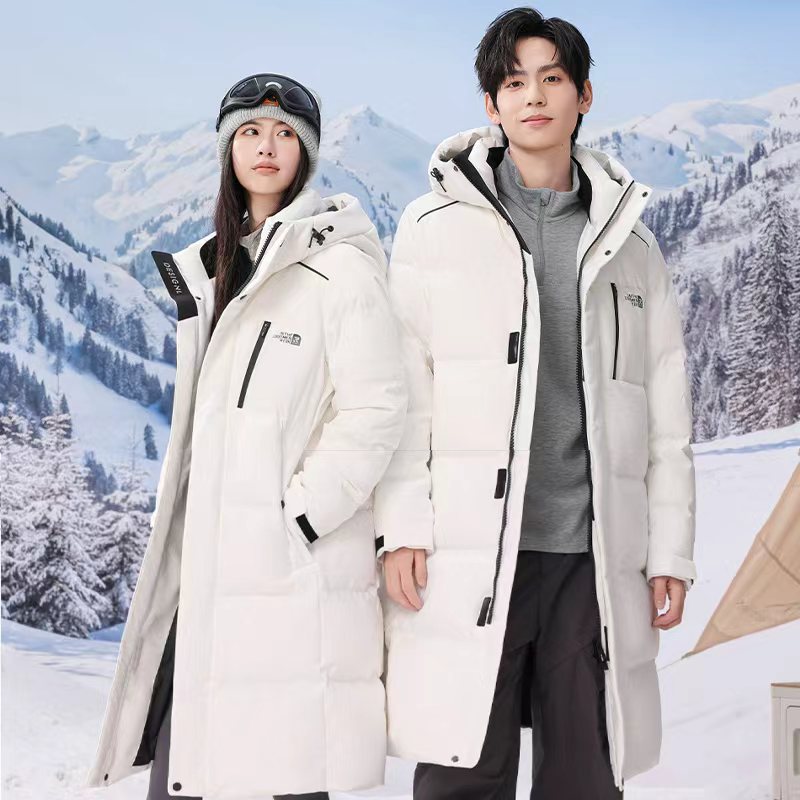 丰讯 男女情侣长款过膝连帽加厚高充绒保暖极寒冬季外套 FXYL6868 羽绒服 160 冰川白（单位：件）