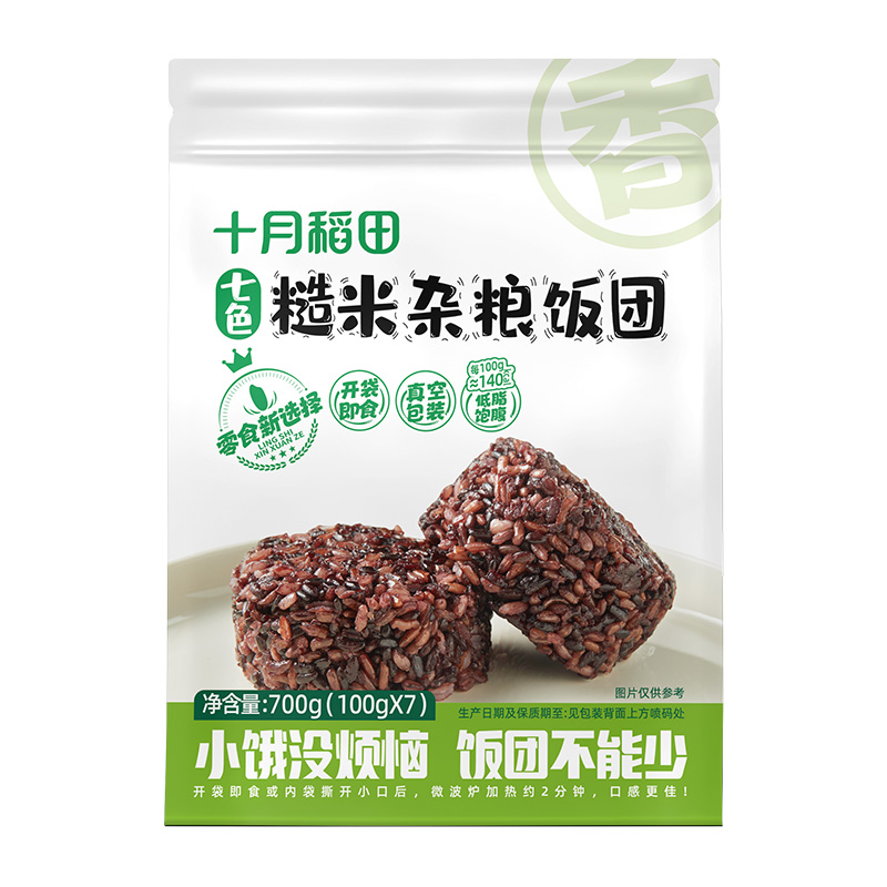 十月稻田 杂粮饭团 七色 700g 雾雨绿（单位：袋）