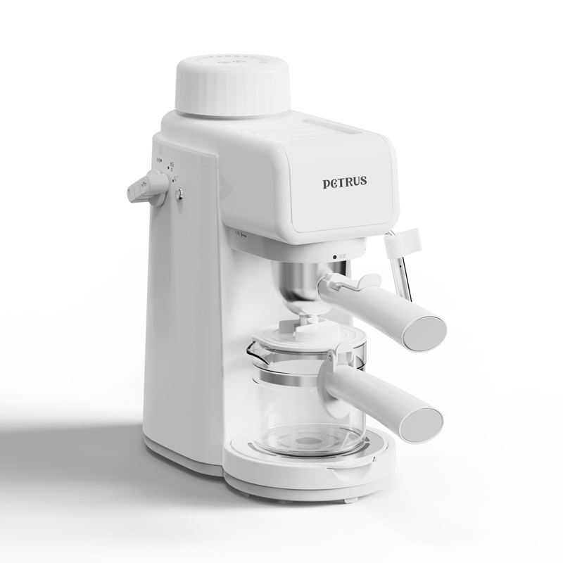 柏翠（petrus） 咖啡机 PE2160WH 800W功率，0.24L容量意式压力半自动一体 白色（单位：台）