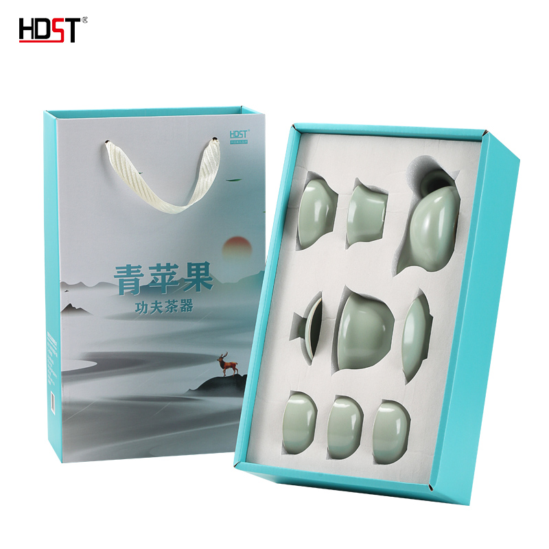 华典世通（HDST） 青苹果功夫茶器 QPG-25033 盖碗+公道杯+过滤组+杯子*3 雾雨绿（单位：套）