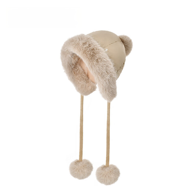 卡蒙（Kenmont） 白鹅绒轻便防泼水毛球减龄羽绒护耳帽 KM-5284 56-59cm 浅卡其（单位：顶）