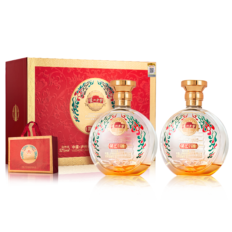 泸州老窖 浓香型白酒 福运双喜 52度 500mL 2瓶 红色（单位：套）