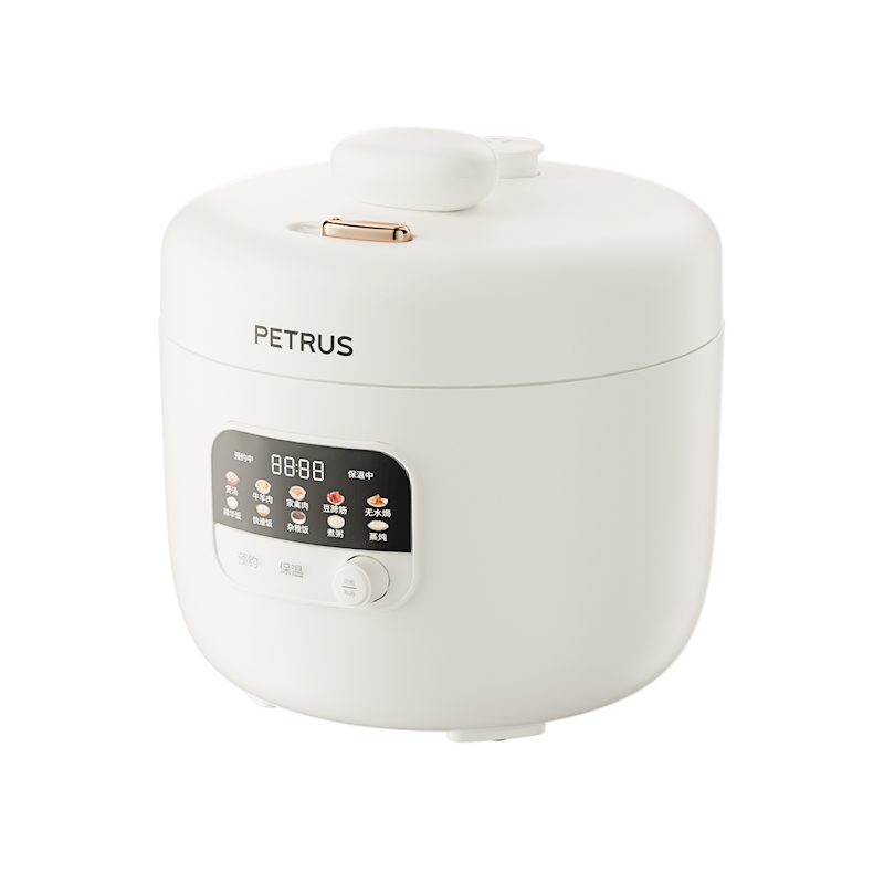 柏翠（petrus） 高清大屏珐琅釉内胆智能压力煲 PE5580 3L 米白色（单位：台）