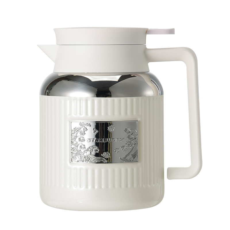 星巴克（Starbucks） 铃兰款徽章保温壶 11179923 1240ml  米白色（单位：个）