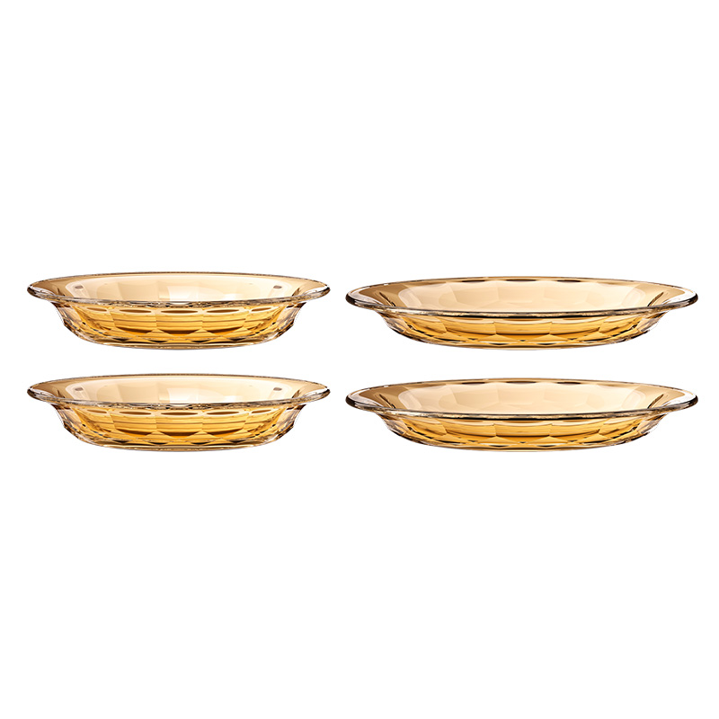 乐扣乐扣（LOCK&LOCK） 晶珀系列餐具4件套 LLG1029S4FU 小盘(7.5寸)*2个；大盘(9寸)*2个 琥珀色（单位：套）