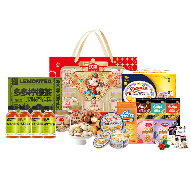 沃隆 /皇冠/果子熟了 坚果饼干饮料组合 2776g+2970ml 混色（单位：组）