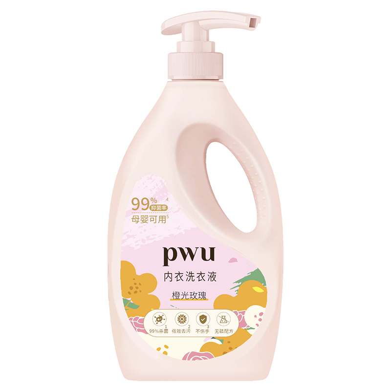 朴物大美 PWU内衣内裤杀菌去渍母婴可用洗衣液 （橙光玫瑰） 800g 粉色（单位：瓶）