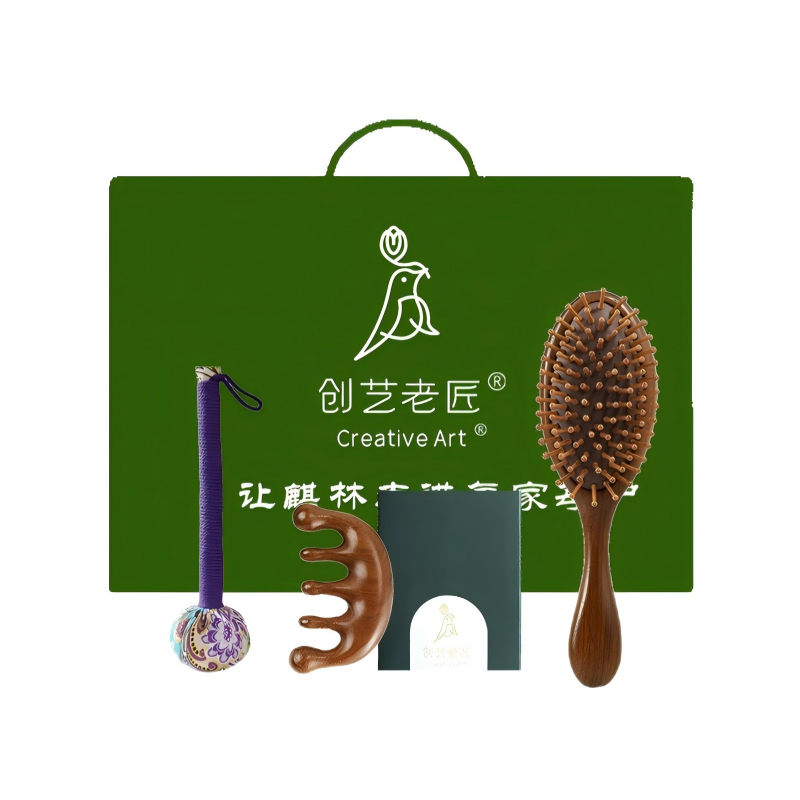 Creative art 艾草锤金丝檀木按摩梳养生三件套 CA-DW001 330*90*260mm 混色（单位：套）