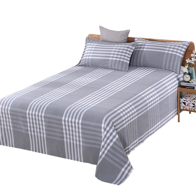 沫兰迪 老粗布三件套 MLD1LCB-004 枕套45cm*75cm（2个）床单200*230cm 浅灰色（单位：套）