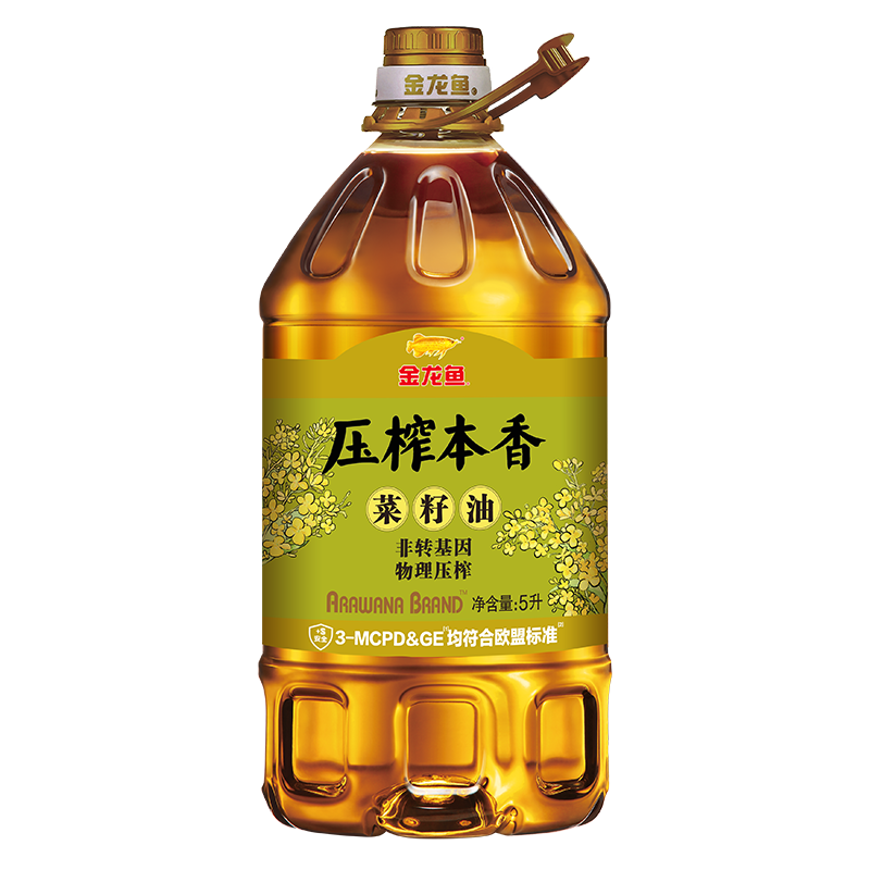 金龙鱼 食用油 压榨本香菜籽油 5L 黄色（单位：桶）