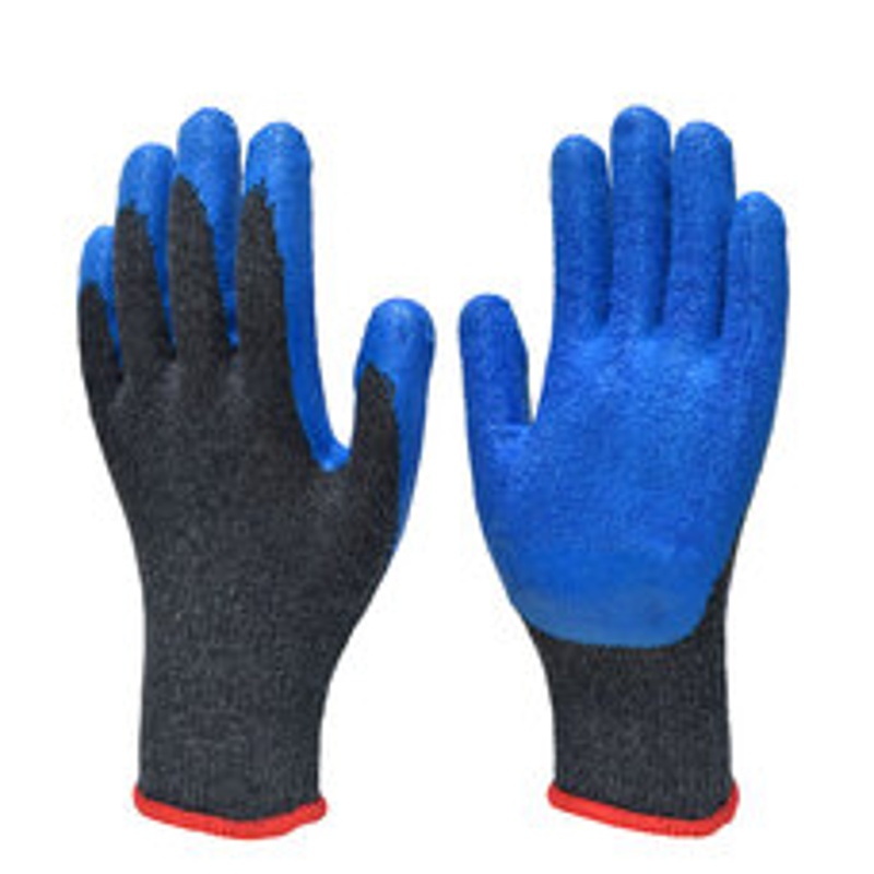 驰色 10针灰纱蓝乳胶皱纹手套 CS-GLOVE 019 12双/打  无色（单位：打）