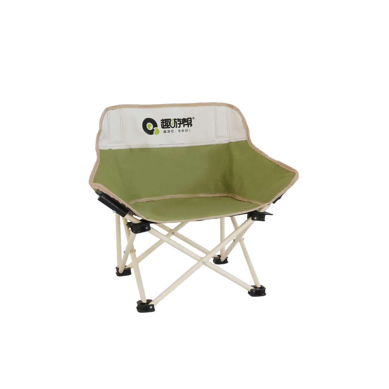 趣游帮 户外折叠便携迷你月亮椅 Y310 50*33*48cm 绿色（单位：件）