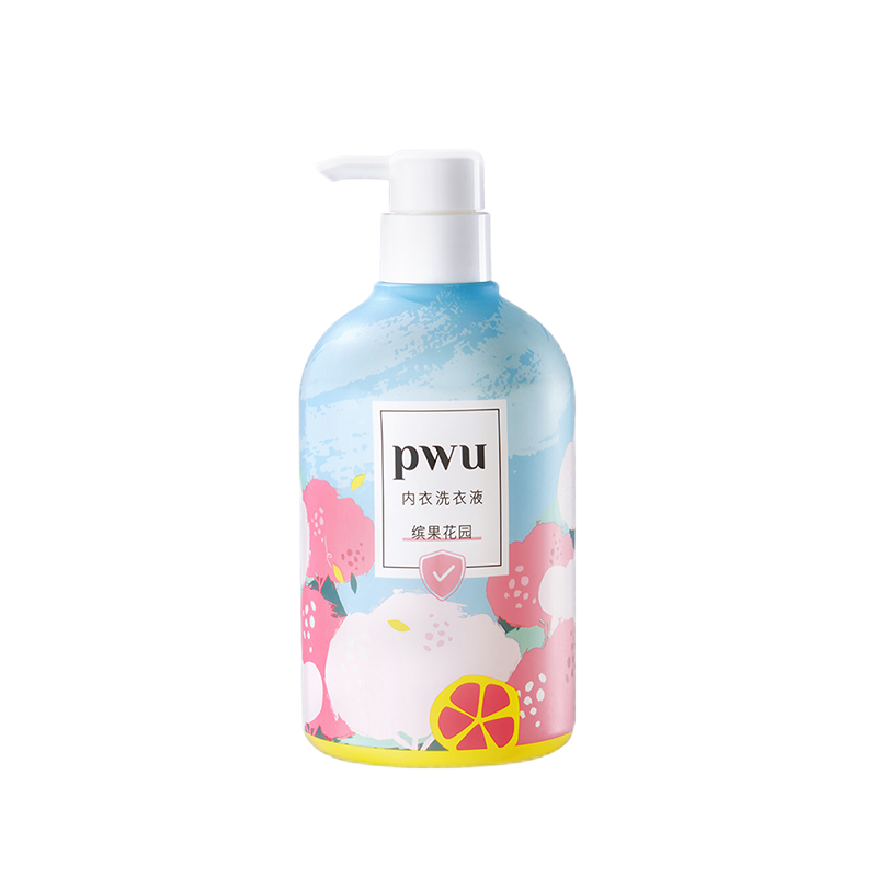 朴物大美 PWU内衣内裤洗衣液杀菌去渍油渍血渍 (宾果花园） 500ml 水蓝色（单位：瓶）