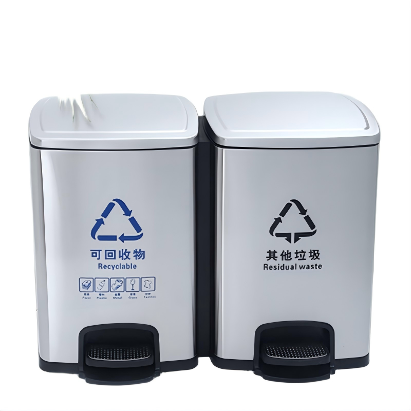 驰色 不锈钢分类垃圾桶CLF20A-2 CS-TC 002 1个  无色（单位：个）