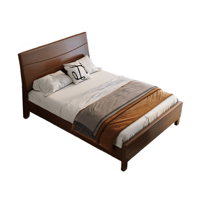 悦山 卧室床家用宿舍木床 YHa6-7 1350*2160*980mm  胡桃色（单位：张）