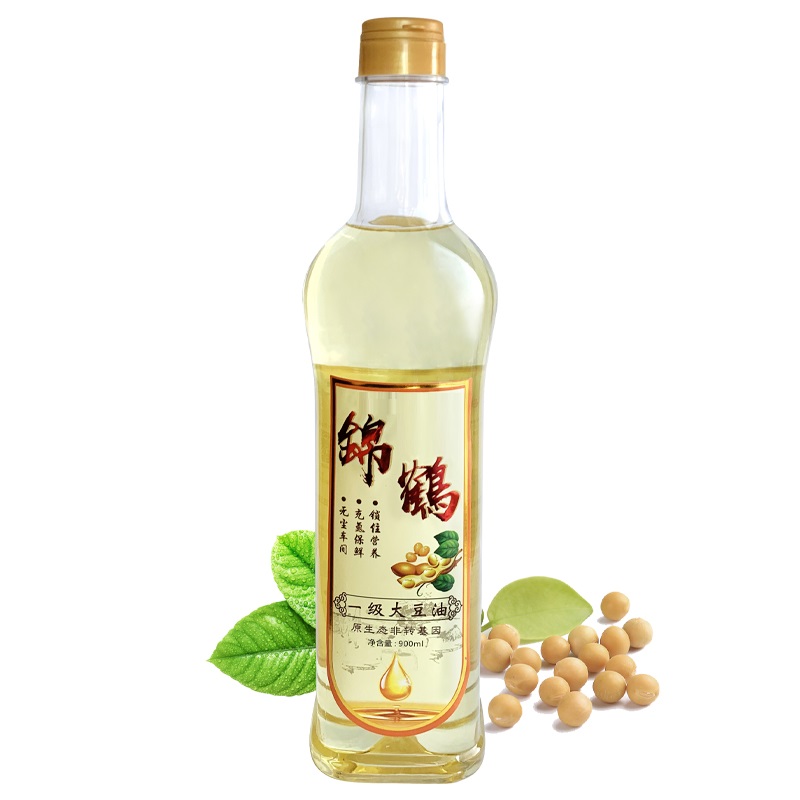 锦鹤 东北特产非转基因一级大豆油 便携装 900ml 浅黄色（单位：瓶）