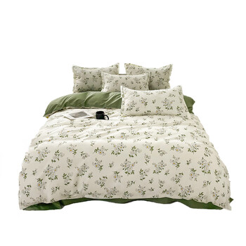 富日 床品四件套 FR-T05 被套200*230cm床单230*230cm枕套48*74c 绿色（单位：套）