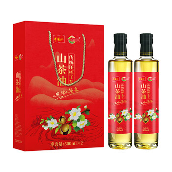 一江秋 传统压榨工艺 一级 食用油 纯正山茶油礼盒装 500ml&times;2 混色（单位：盒）