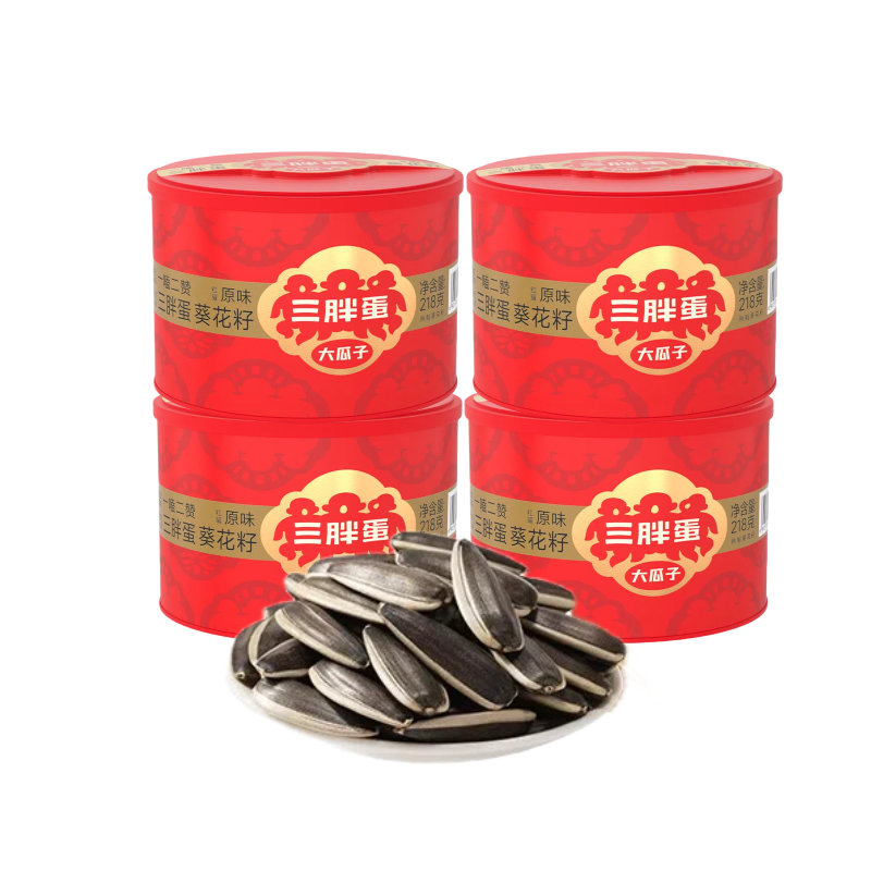 三胖蛋 原味瓜子 每时美嗑 218*g*4罐 花香型（单位：盒）