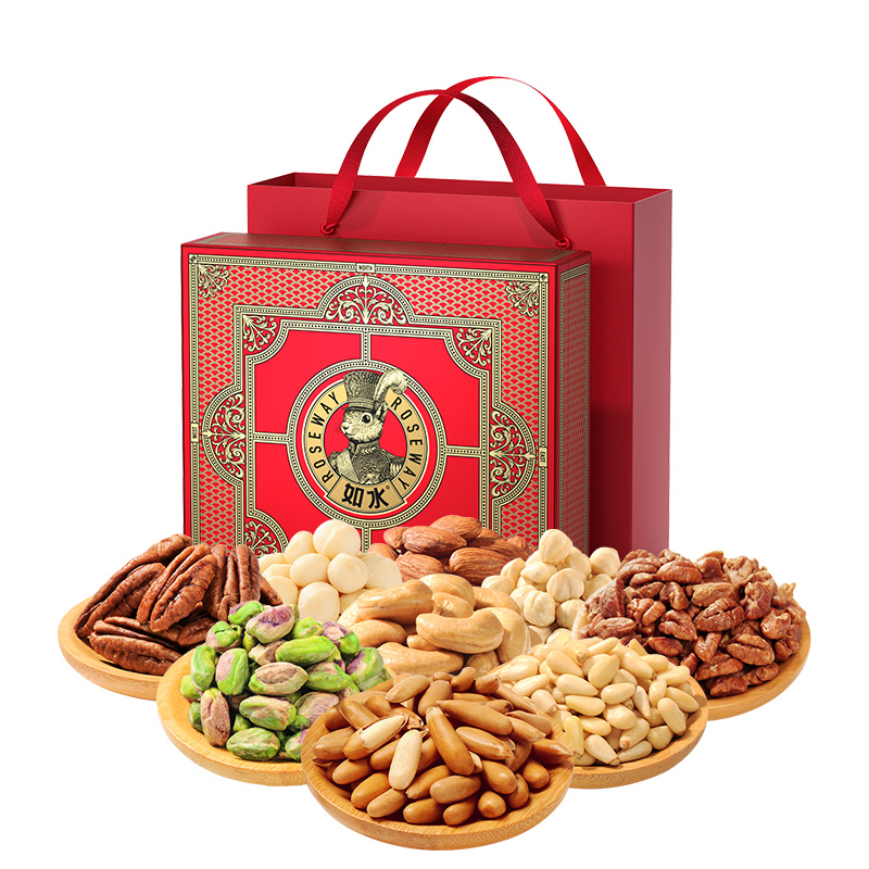 如水 坚果礼盒 大航海家&middot;凯旋号 1020g  红色（单位：盒）