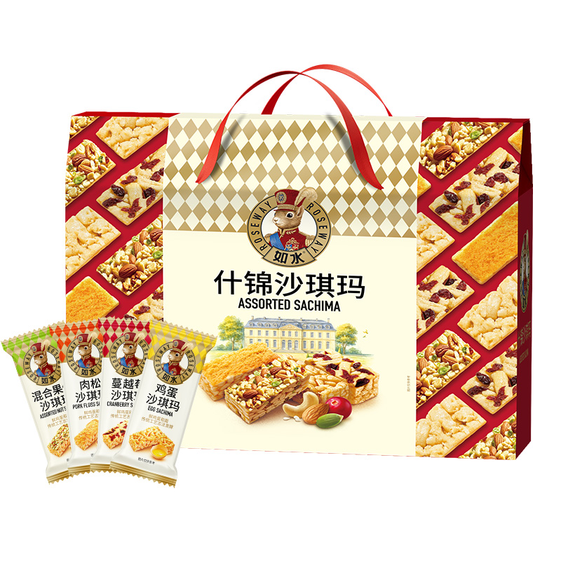 如水 礼盒 什锦沙琪玛 736g  黄色（单位：盒）