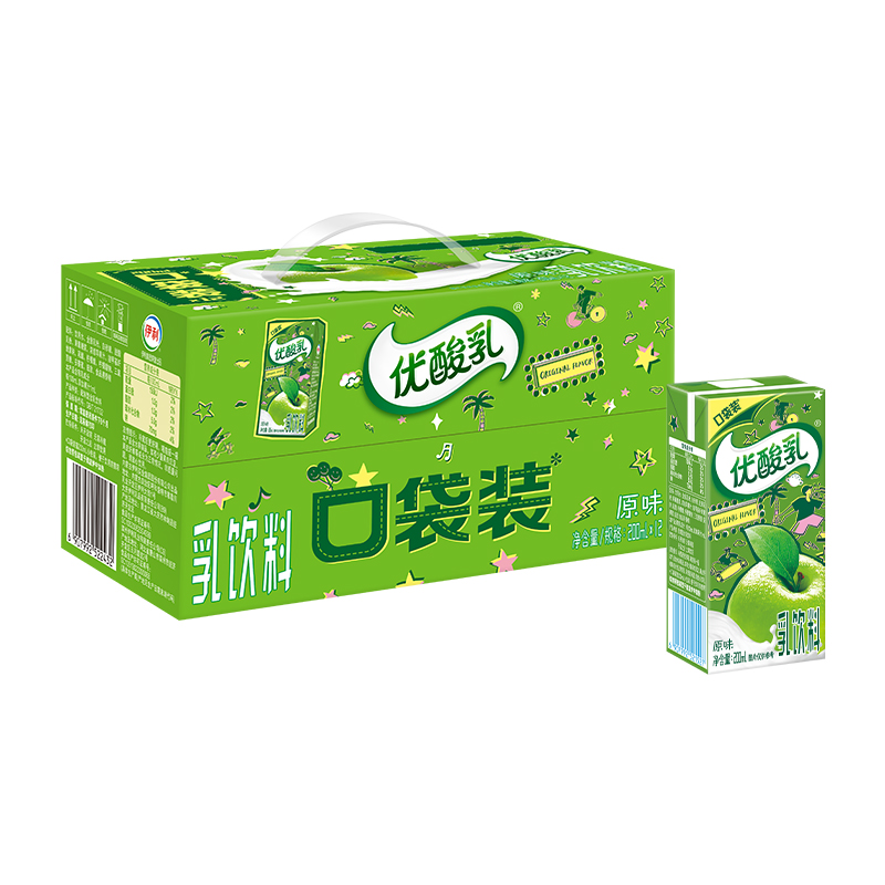 伊利 营养早餐奶 优酸乳原味(乐享装) 200ml*12盒*1箱 混色（单位：箱）