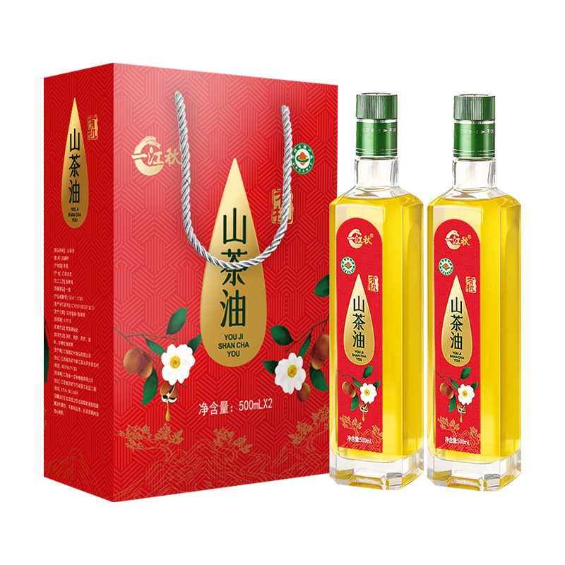一江秋 纯正江西特产木油 礼盒装  有机山茶油 500ML*2瓶 混色（单位：盒）