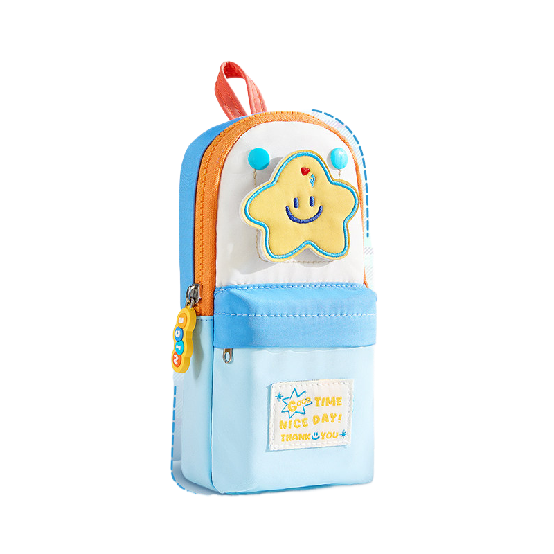 三年二班 撞色贴片笔袋 2031664 星星  蓝色（单位：个）