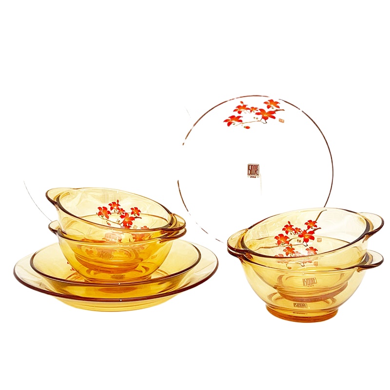 伊西多（ISIDORE） 红棉系列玻璃餐具套装 YSD-CJ801 8件套 琥珀色（单位：套）