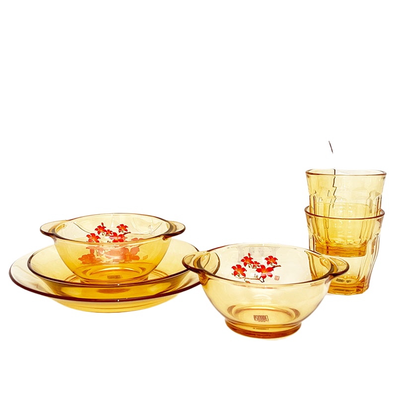 伊西多（ISIDORE） 红棉系列玻璃餐具套装A YSD-CJ801A 8件套 琥珀色（单位：套）