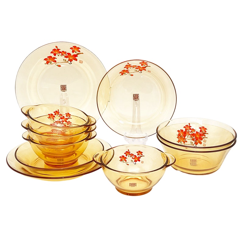 伊西多（ISIDORE） 红棉系列玻璃餐具套 YSD-CJ1001 10件套 琥珀色（单位：套）