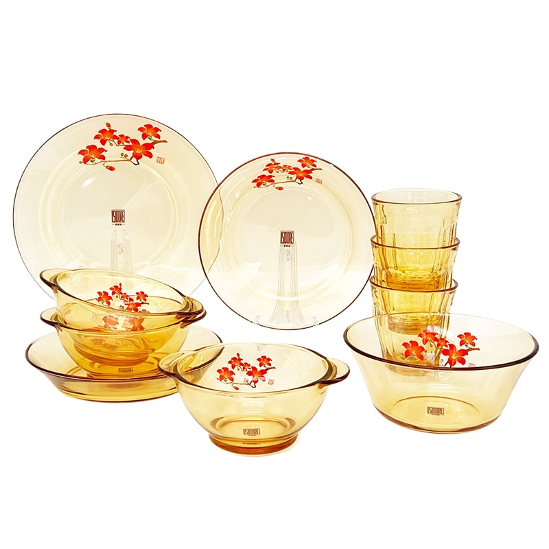 伊西多（ISIDORE） 红棉系列玻璃餐具套装A YSD-CJ1001A 10件套 10 琥珀色（单位：套）
