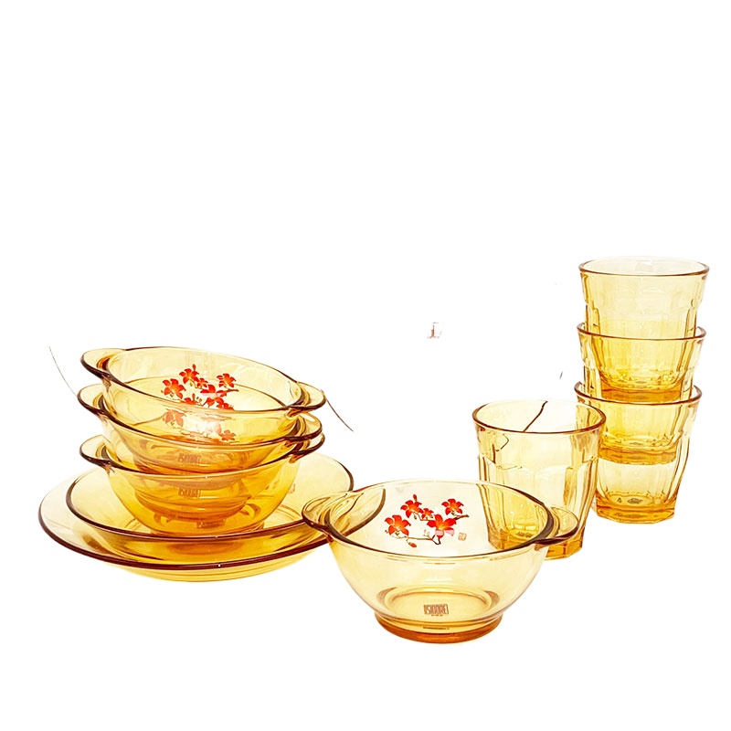 伊西多（ISIDORE） 红棉系列玻璃餐具套装 YSD-CJ1201 12件套 12 琥珀色（单位：套）