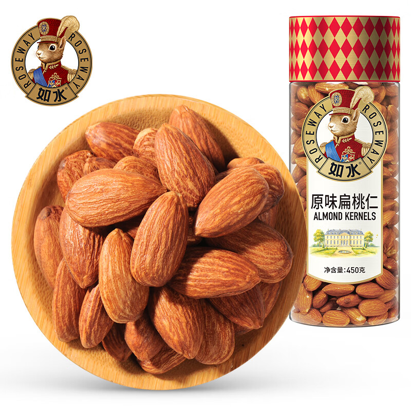 如水 原味扁桃仁 坚果罐装 450g 白色（单位：罐）