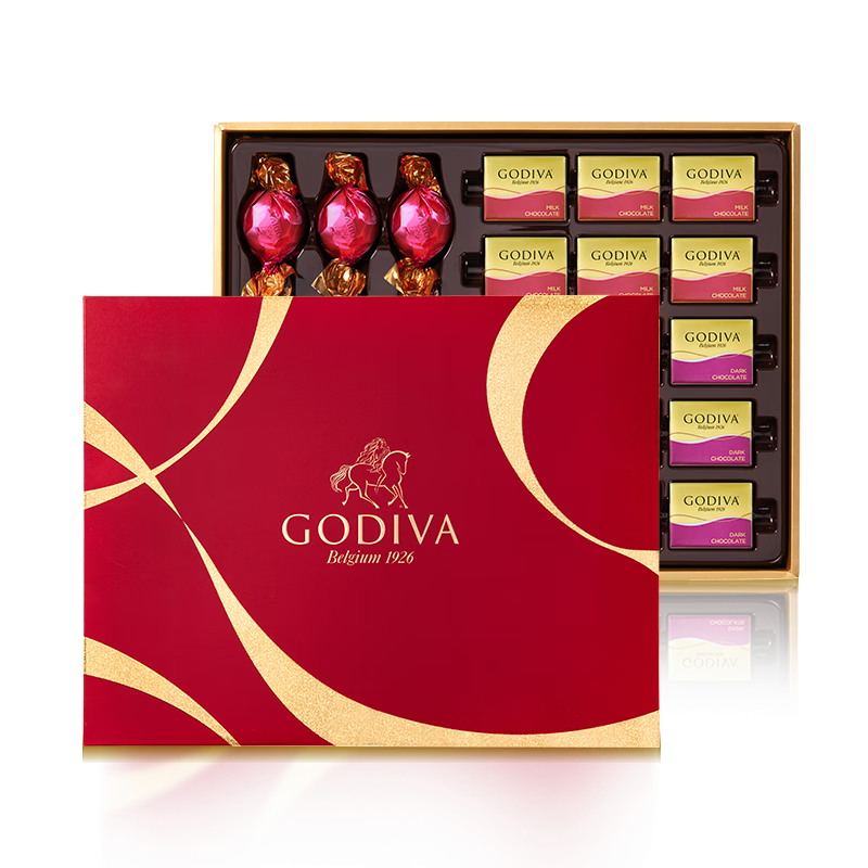 歌帝梵（Godiva） 巧克力 精选礼盒24颗装 185g 红色（单位：盒）