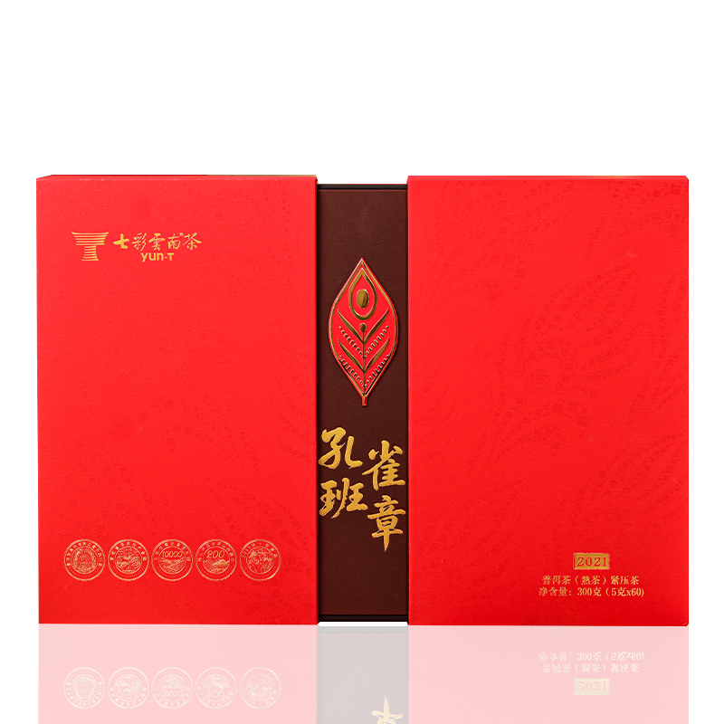七彩云南 礼盒茶 孔雀班章 300g 红色（单位：盒）