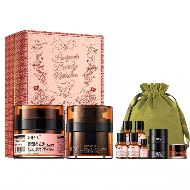 HBN 早C晚A原白霜晚霜2.0套装 NW-WSYBSTZ 50ｇ＋50ｇ*1套（含8个小样＋丝绒袋） 混色（单位：套）