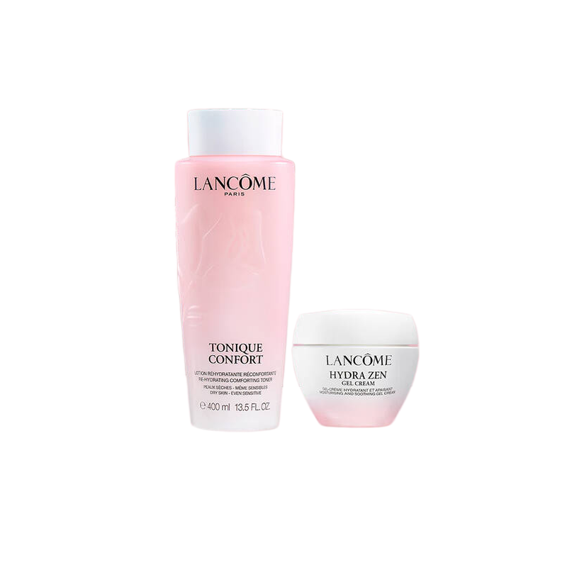 兰蔻（LANCOME） 新清滢柔肤水+水份缘滋润舒缓凝霜   套盒 400ml+50ml 豆沙色（单位：套）