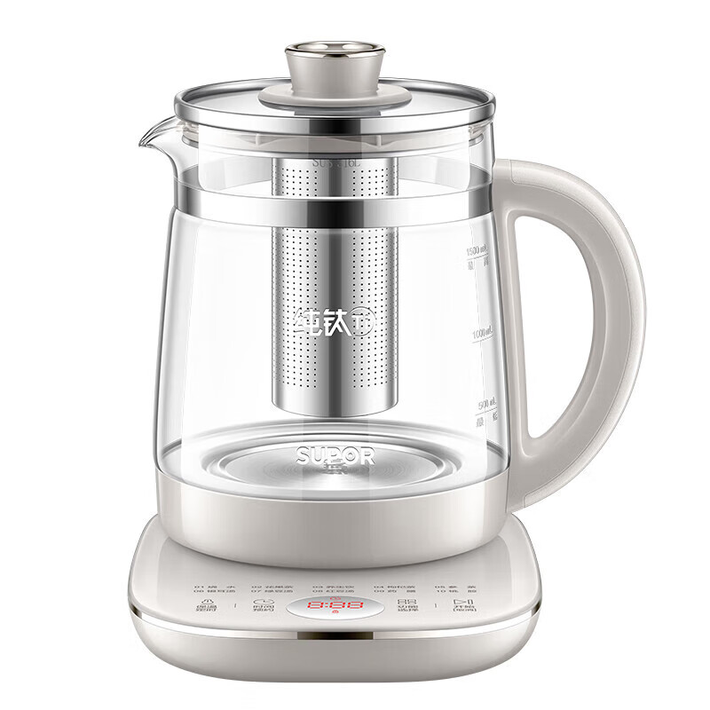 苏泊尔（SUPOR） 316L不锈钢纯钛0涂层养生壶 SW-15YQ64 1.5L 米色（单位：个）