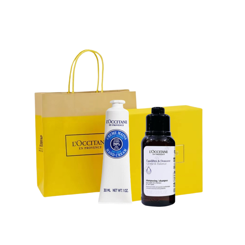欧舒丹（L'OCCITANE） 乳木果经典护手霜+平衡洗发水 组合 30ml+75ml 本白色（单位：套）