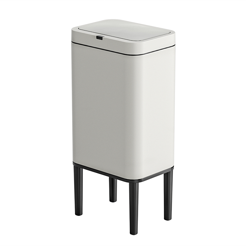 洁安惠 横开感应带塑料腿垃圾桶 6603L 13升电池款 水泥灰色（单位：台）