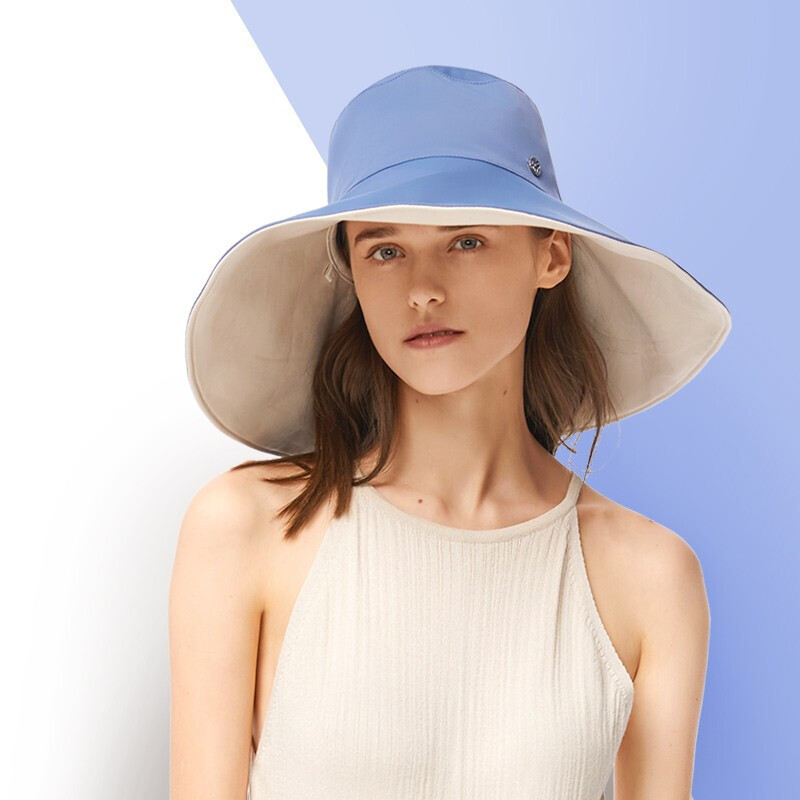 蕉下（beneunder）UPF50+防紫外线大檐帽穹顶-倍护渔夫帽(单位：个) 石洗蓝